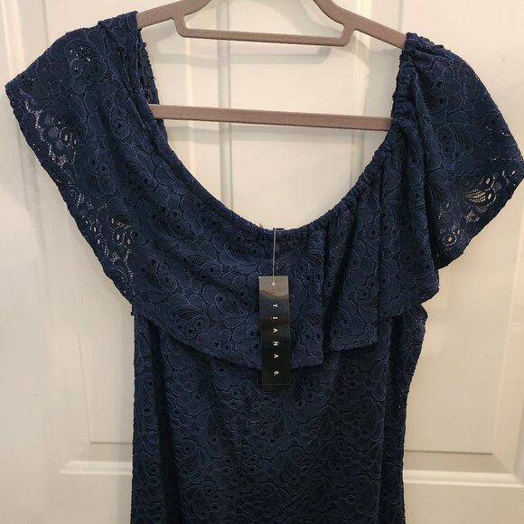 Tiana B. Dresses & Skirts - Tiana B Dress Navy Eyelet Lace NWT